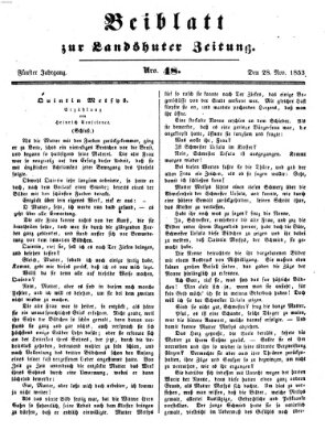 Landshuter Zeitung Montag 28. November 1853