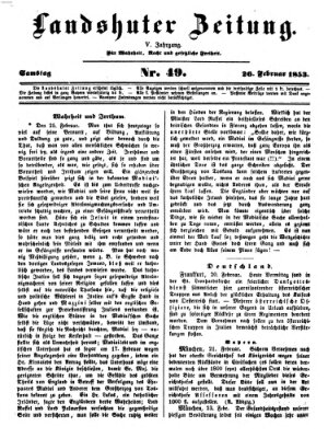 Landshuter Zeitung Samstag 26. Februar 1853