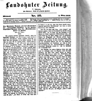 Landshuter Zeitung Mittwoch 2. März 1853