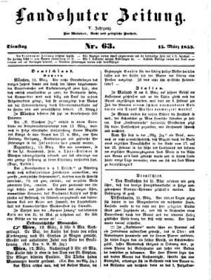 Landshuter Zeitung Dienstag 15. März 1853