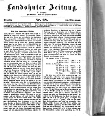 Landshuter Zeitung Sonntag 20. März 1853