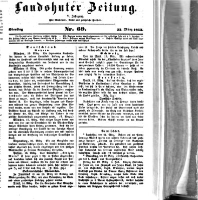 Landshuter Zeitung Dienstag 22. März 1853