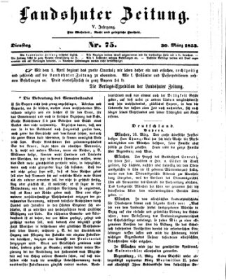 Landshuter Zeitung Mittwoch 30. März 1853