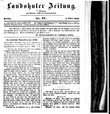 Landshuter Zeitung Freitag 1. April 1853