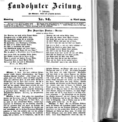 Landshuter Zeitung Samstag 9. April 1853