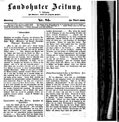 Landshuter Zeitung Sonntag 10. April 1853