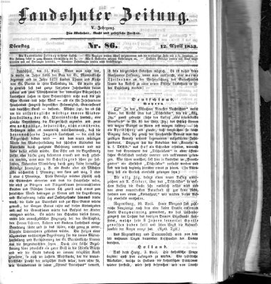 Landshuter Zeitung Dienstag 12. April 1853