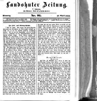 Landshuter Zeitung Sonntag 17. April 1853