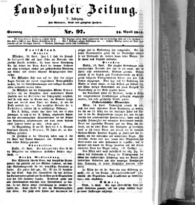 Landshuter Zeitung Sonntag 24. April 1853