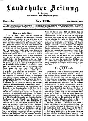 Landshuter Zeitung Donnerstag 28. April 1853