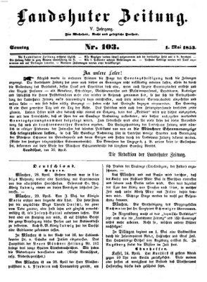 Landshuter Zeitung Sonntag 1. Mai 1853