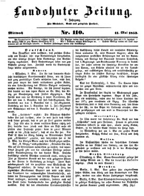 Landshuter Zeitung Mittwoch 11. Mai 1853