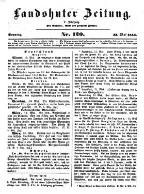 Landshuter Zeitung Sonntag 22. Mai 1853