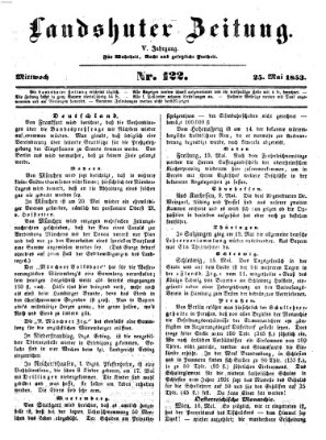 Landshuter Zeitung Mittwoch 25. Mai 1853