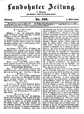 Landshuter Zeitung Sonntag 5. Juni 1853