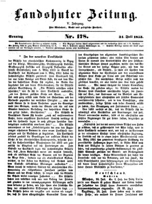 Landshuter Zeitung Sonntag 31. Juli 1853