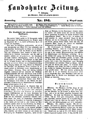 Landshuter Zeitung Donnerstag 4. August 1853