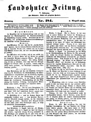 Landshuter Zeitung Sonntag 7. August 1853