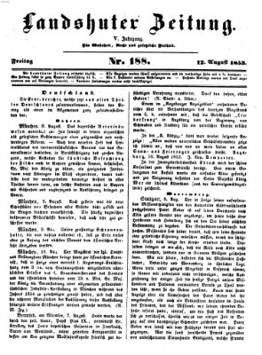 Landshuter Zeitung Freitag 12. August 1853