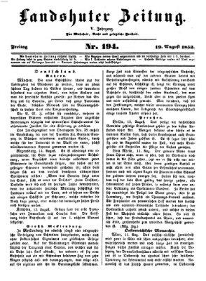 Landshuter Zeitung Freitag 19. August 1853