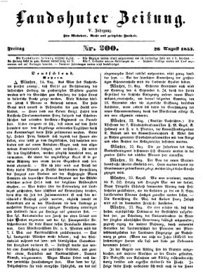 Landshuter Zeitung Freitag 26. August 1853