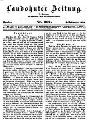 Landshuter Zeitung Samstag 3. September 1853