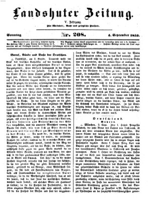 Landshuter Zeitung Sonntag 4. September 1853