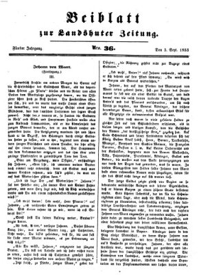 Landshuter Zeitung Montag 5. September 1853