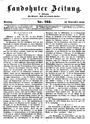 Landshuter Zeitung Sonntag 11. September 1853