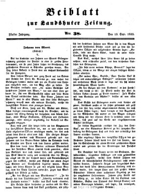 Landshuter Zeitung Montag 19. September 1853