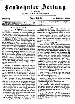 Landshuter Zeitung Mittwoch 21. September 1853