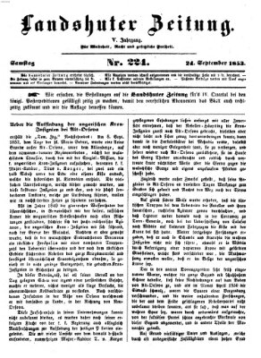 Landshuter Zeitung Samstag 24. September 1853