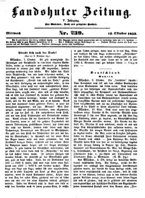 Landshuter Zeitung Mittwoch 12. Oktober 1853