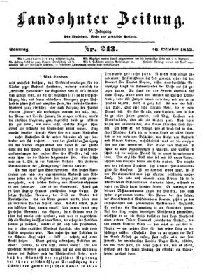 Landshuter Zeitung Sonntag 16. Oktober 1853