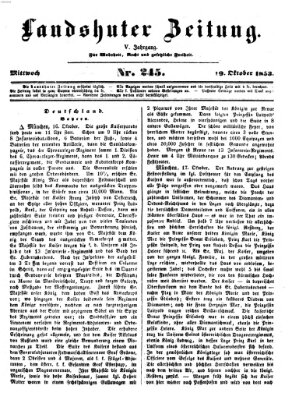 Landshuter Zeitung Mittwoch 19. Oktober 1853