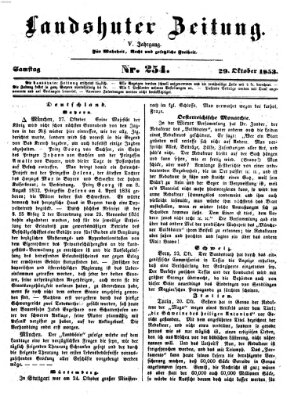 Landshuter Zeitung Samstag 29. Oktober 1853