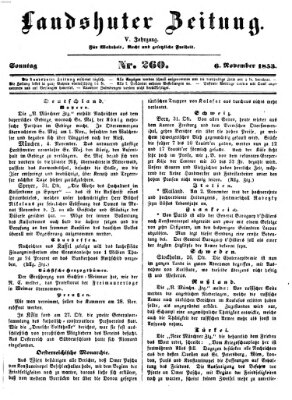 Landshuter Zeitung Sonntag 6. November 1853