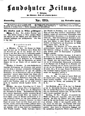 Landshuter Zeitung Donnerstag 24. November 1853