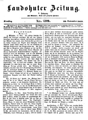 Landshuter Zeitung Dienstag 29. November 1853