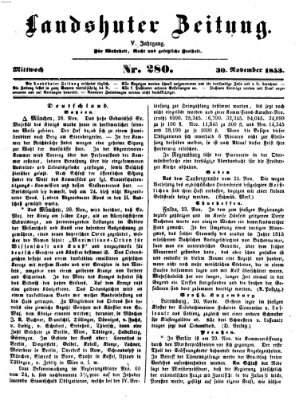 Landshuter Zeitung Mittwoch 30. November 1853