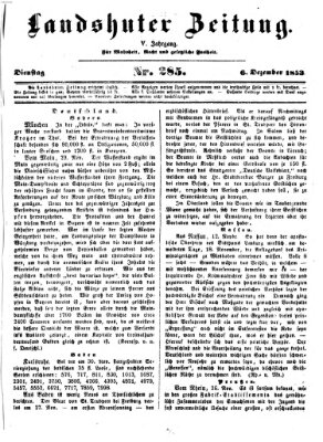 Landshuter Zeitung Dienstag 6. Dezember 1853