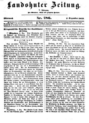 Landshuter Zeitung Mittwoch 7. Dezember 1853