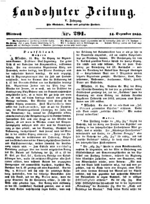 Landshuter Zeitung Mittwoch 14. Dezember 1853