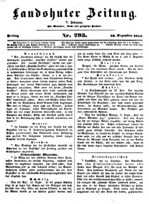 Landshuter Zeitung Freitag 16. Dezember 1853