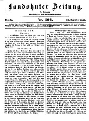 Landshuter Zeitung Dienstag 20. Dezember 1853