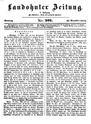 Landshuter Zeitung Sonntag 25. Dezember 1853