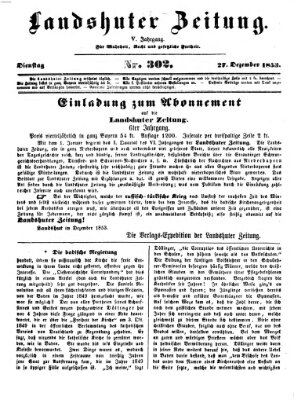 Landshuter Zeitung Dienstag 27. Dezember 1853