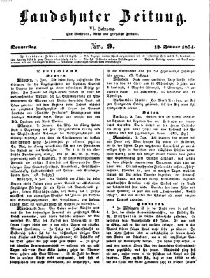 Landshuter Zeitung Donnerstag 12. Januar 1854