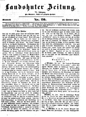 Landshuter Zeitung Mittwoch 25. Januar 1854