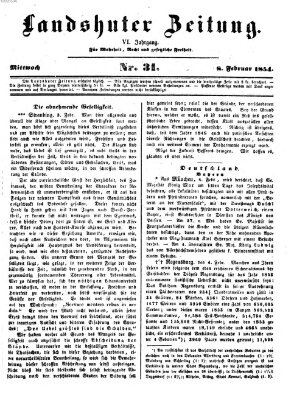 Landshuter Zeitung Mittwoch 8. Februar 1854